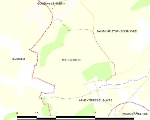 Detailkaart van de gemeente