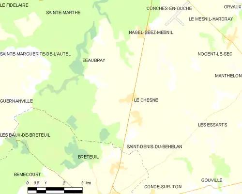 Detailkaart van de gemeente