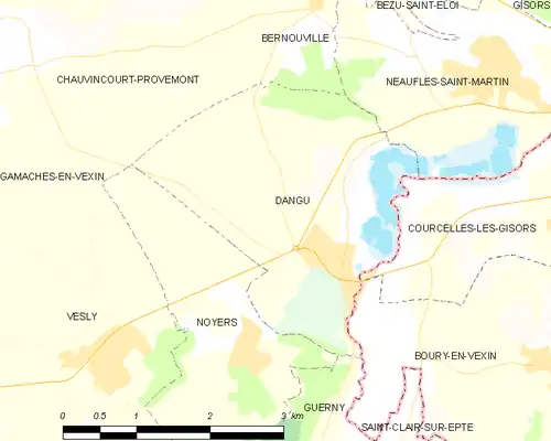 Detailkaart van de gemeente