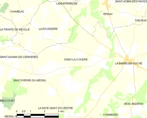 Detailkaart van de gemeente