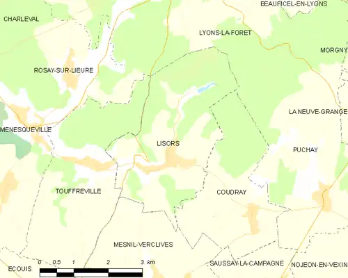 Detailkaart van de gemeente