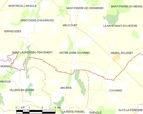 Detailkaart van de gemeente