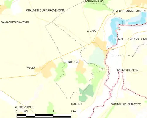 Detailkaart van de gemeente