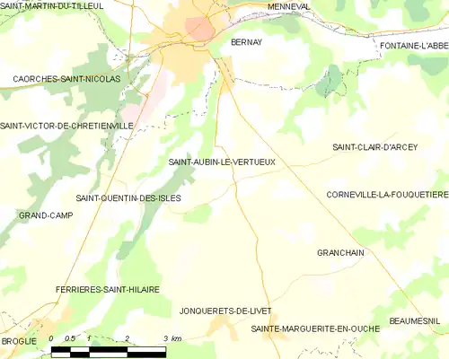 Detailkaart van de gemeente
