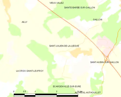 Detailkaart van de gemeente