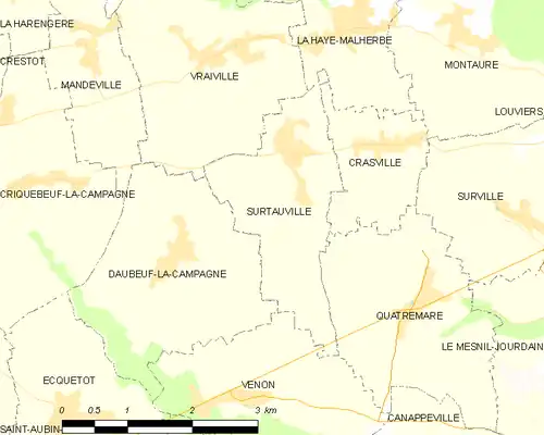 Detailkaart van de gemeente