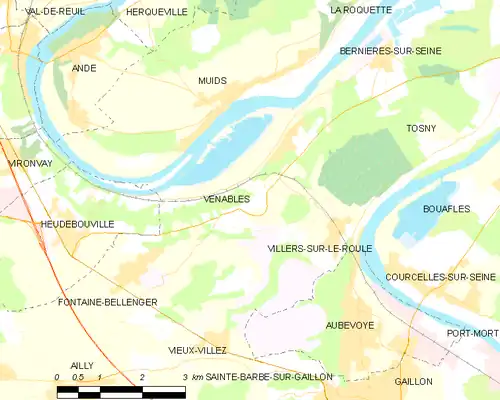 Detailkaart van de gemeente