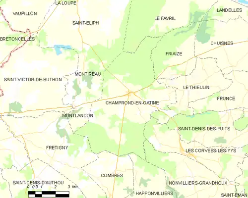 Detailkaart van de gemeente