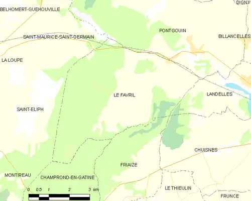 Detailkaart van de gemeente