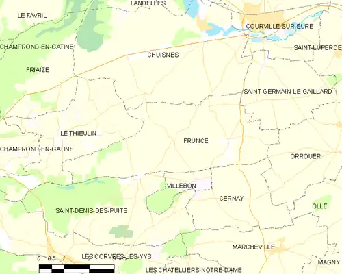 Detailkaart van de gemeente