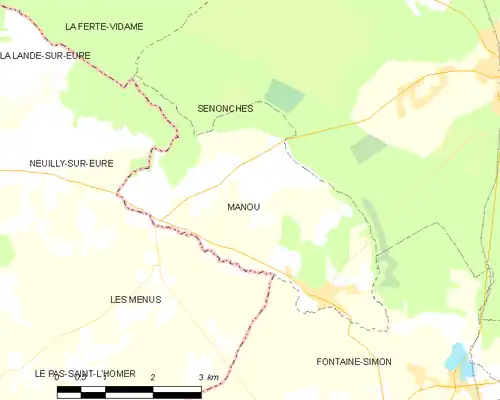 Detailkaart van de gemeente