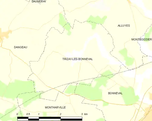 Detailkaart van de gemeente