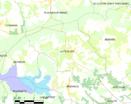 Detailkaart van de gemeente