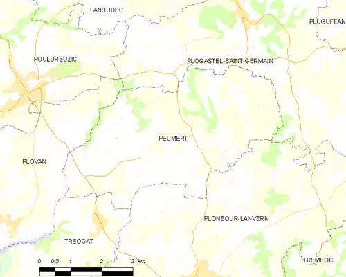 Detailkaart van de gemeente