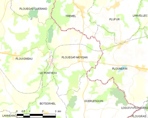 Detailkaart van de gemeente