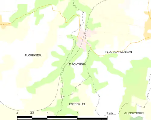 Detailkaart van de gemeente