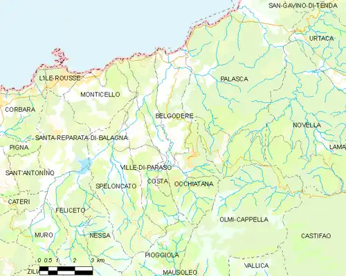 Detailkaart van de gemeente