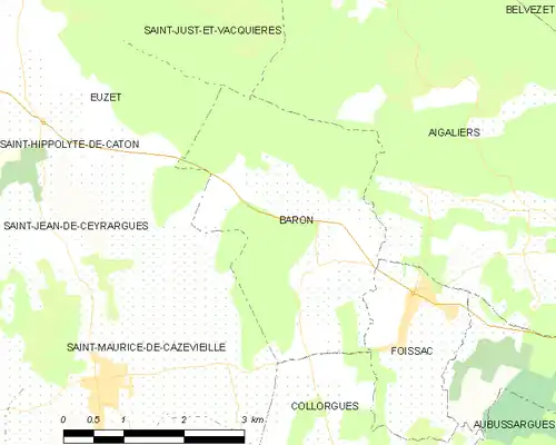 Detailkaart van de gemeente