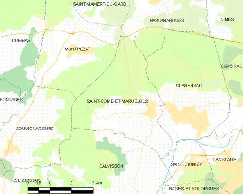 Detailkaart van de gemeente