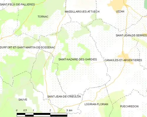 Detailkaart van de gemeente
