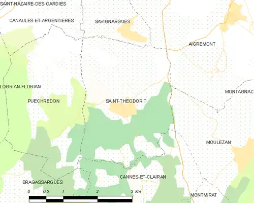 Detailkaart van de gemeente