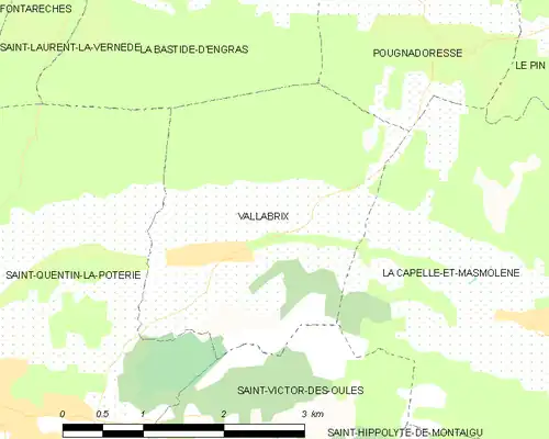 Detailkaart van de gemeente