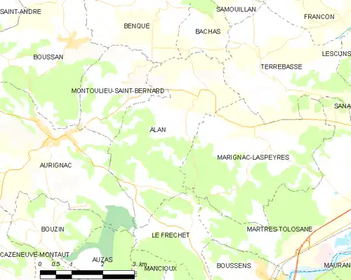 Detailkaart van de gemeente