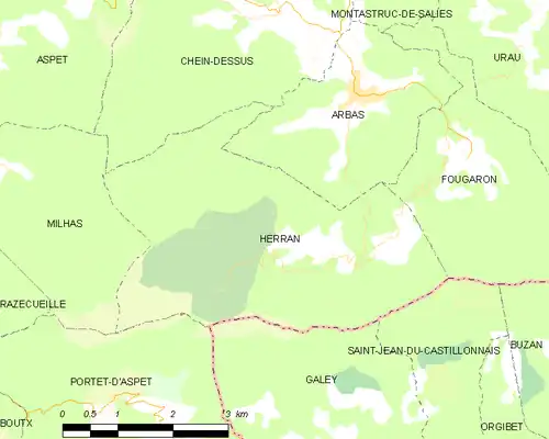 Detailkaart van de gemeente