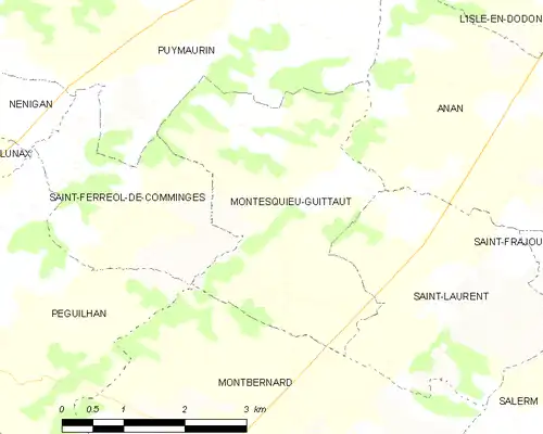 Detailkaart van de gemeente