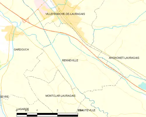 Detailkaart van de gemeente