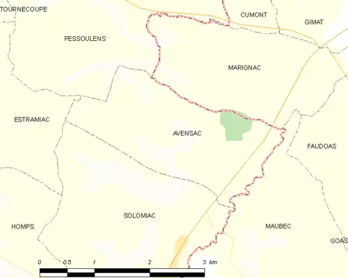 Detailkaart van de gemeente