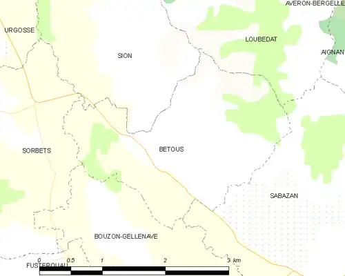 Detailkaart van de gemeente