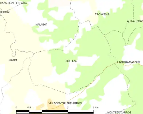 Detailkaart van de gemeente