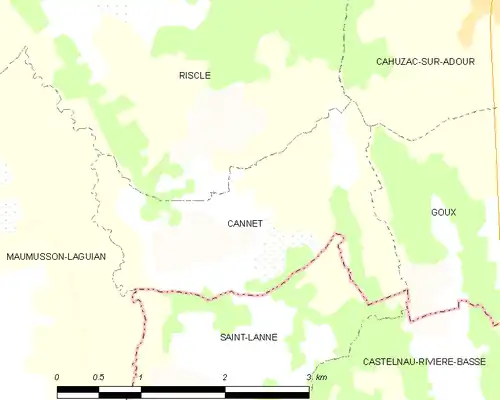 Detailkaart van de gemeente