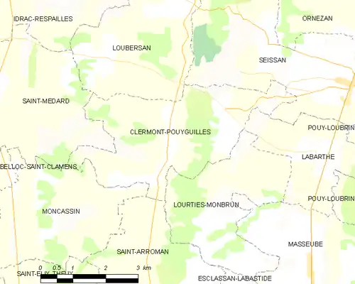 Detailkaart van de gemeente