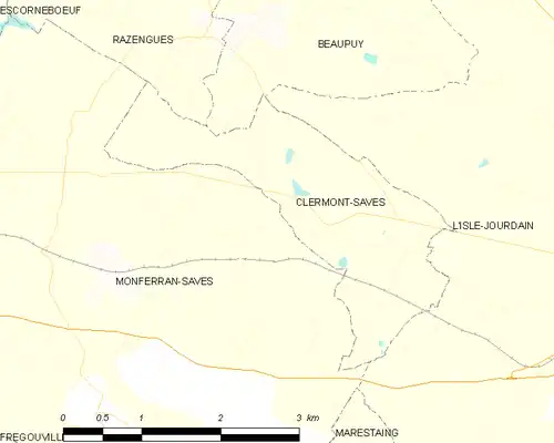 Detailkaart van de gemeente