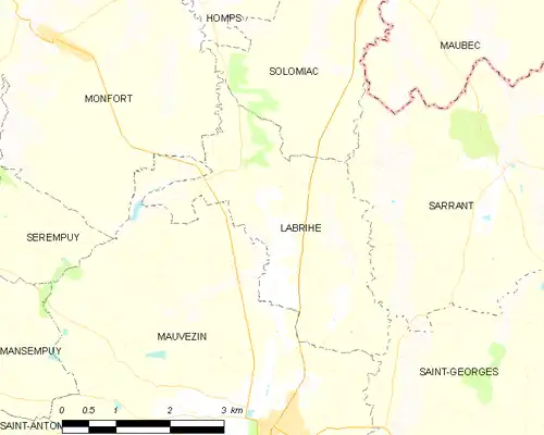 Detailkaart van de gemeente