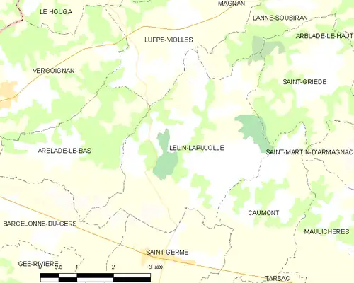 Detailkaart van de gemeente