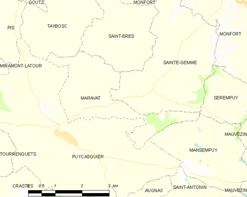 Detailkaart van de gemeente