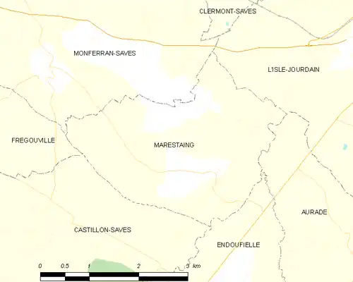 Detailkaart van de gemeente