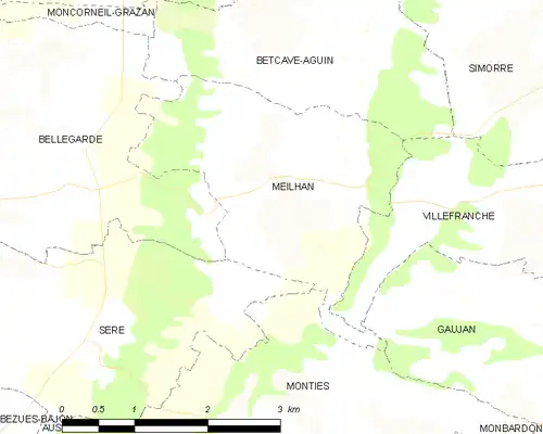 Detailkaart van de gemeente