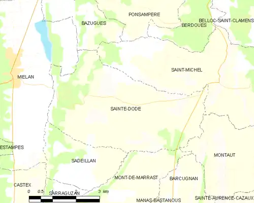 Detailkaart van de gemeente