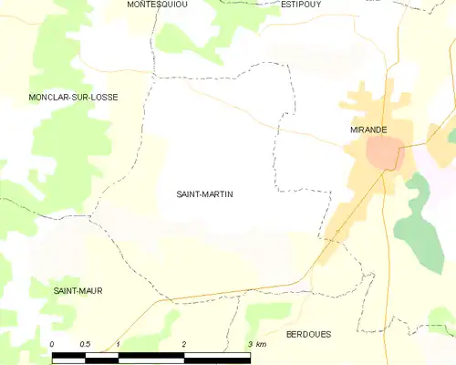 Detailkaart van de gemeente