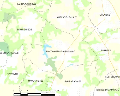 Detailkaart van de gemeente