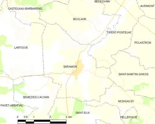 Detailkaart van de gemeente