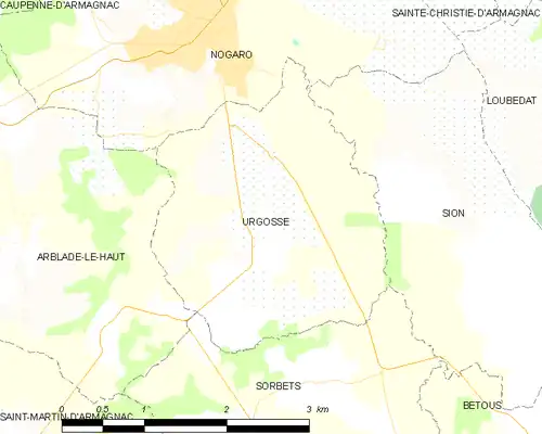 Detailkaart van de gemeente