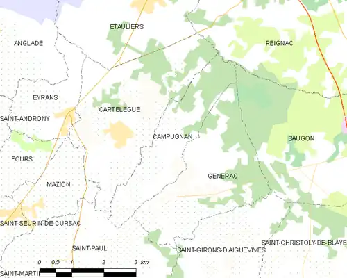 Detailkaart van de gemeente