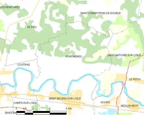 Detailkaart van de gemeente