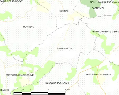 Detailkaart van de gemeente
