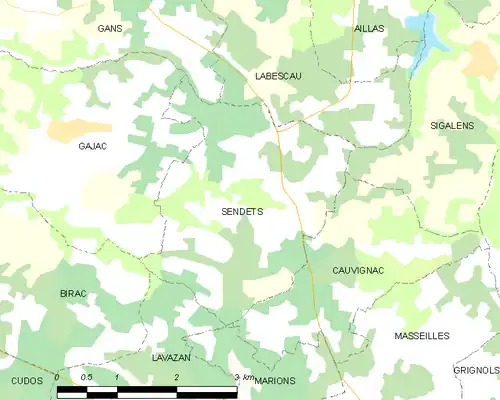 Detailkaart van de gemeente